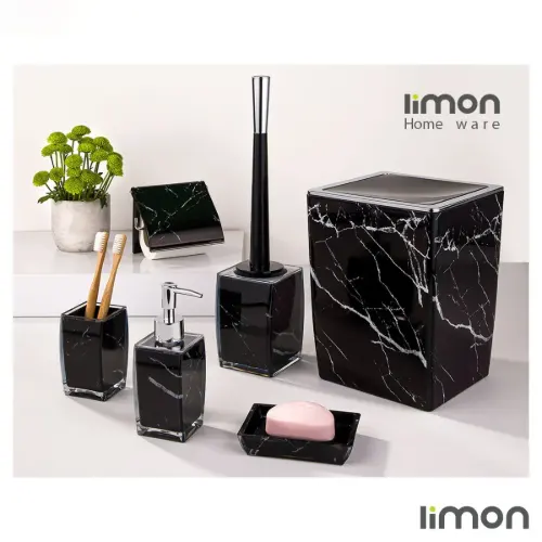 ست سرویس بهداشتی لیمون 2 جداره کلاسیک طرح ماربل