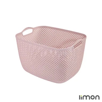سبد رخت مستطیل طرح بافت لیمون