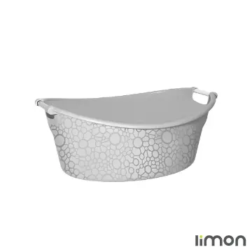 لگن بیضی دسته استیل کوچک لیمون