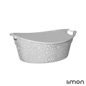 لگن بیضی دسته استیل بزرگ لیمون