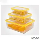 ست ظرف شیشه ای لیمون درب دار مستطیل 6 پارچه