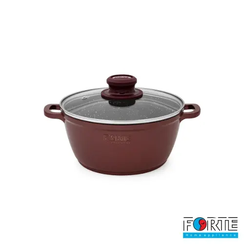 سرویس قابلمه گرانیتی 14 پارچه فورته Forte مدل پریما بادمجانی
