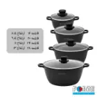 سرویس قابلمه گرانیتی 14 پارچه فورته Forte مدل پریما مشکی