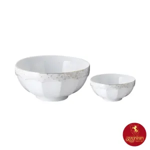 سرویس پیاله چینی زرین نئوکلاسیک طرح کاررا گلد 7 پارچه