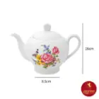 قوری چینی زرین ایتالیا اف طرح رزالین سایز 8