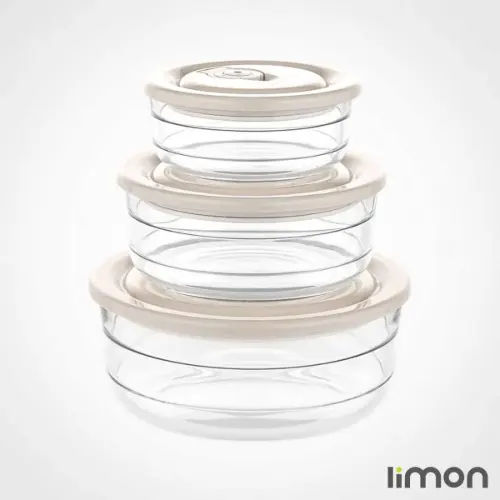 ست ظرف شیشه ای وکیومی تاریخ دار لیمون