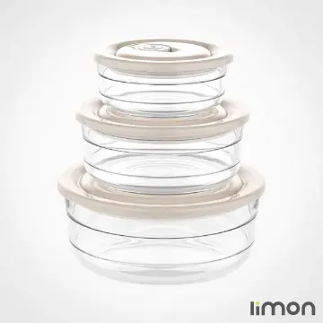 ست ظرف شیشه ای وکیومی تاریخ دار لیمون