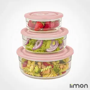 خرید ست ظرف شیشه ای وکیومی تاریخ دار لیمون