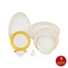 خرید سرویس چینی زرین شهرزاد طرح ژئومتریکال طلایی12 نفره 108 پارچه
