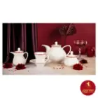 چای خوری سرویس چینی زرین شهرزاد طرح سپینود ارغوانی 6 نفره 35 پارچه