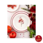 بشقاب سرویس چینی زرین شهرزاد طرح سپینود ارغوانی 6 نفره 35 پارچه