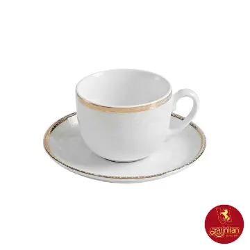 سرویس چای خوری چینی زرین ایتالیا اف طرح ریوا طلایی 12 پارچه