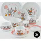 بشقاب تخت چینی زرین (Zi) فرم اس هپی ربیت سایز 24