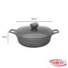 تابه گرانیتی دو دسته نالینو مدل دنیز سایز 28 رنگ طوسی