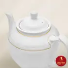 قوری چای هیئتی چینی زرین طرح سپید صدف