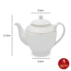 قوری چای هیئتی چینی زرین طرح سپید صدف