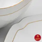 چینی زرین سرویس قاب و قدح هگزان طرح سپید صدف