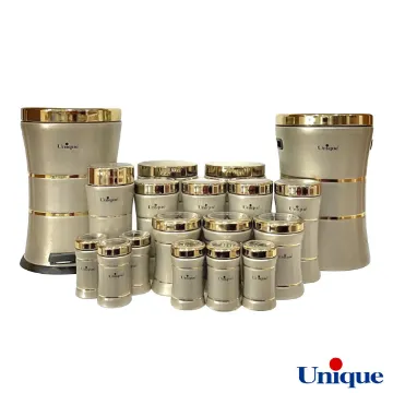 سرویس آشپزخانه یونیک ۱۸ پارچه کمر باریک خطی زیتونی براق UN-4671