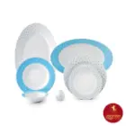 سرویس چینی زرین ایتالیا اف اسپاتی آبی 6 نفره 28 پارچه