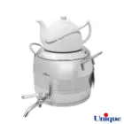 کتری استیل 5 لیتر با قوری چینی طرح ترک یونیک UN-7295