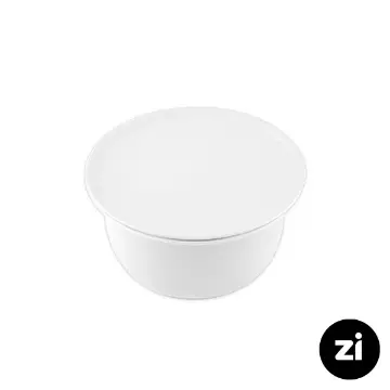 کاسه در دار چینی زرین زی سایز متوسط سفید