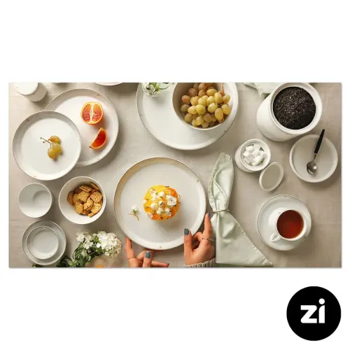 بشقاب تخت چینی زرین (Zi) فرم اس اپرا سایز 15