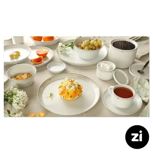 بشقاب تخت چینی زرین (Zi) فرم اس اپرا سایز 21