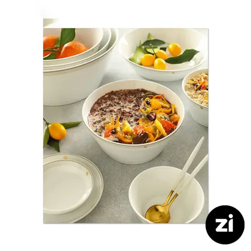 بشقاب تخت چینی زرین (Zi) فرم اس اپرا سایز 24