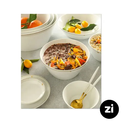 بشقاب تخت چینی زرین (Zi) فرم اس اپرا سایز 27