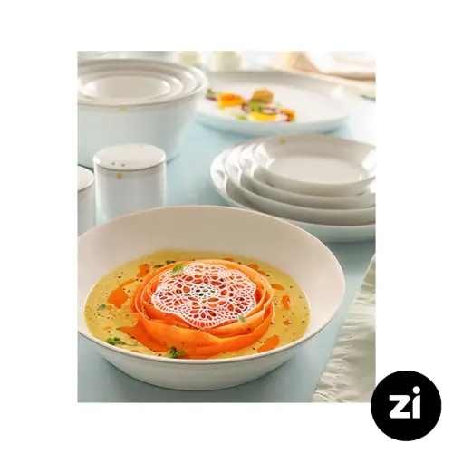 بشقاب گود چینی زرین فرم اس طرح اپرا سایز 19