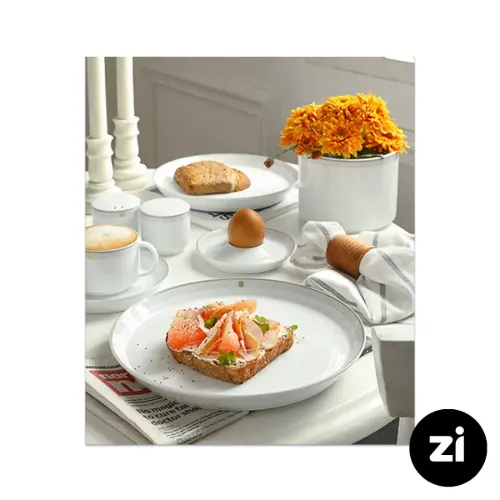 نعلبکی زیر استکانی چینی زرین (Zi) فرم اس طرح اپرا سایز 15