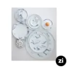 بشقاب تخت چینی زرین Zi فرم اس طرح بلو استون سایز 12