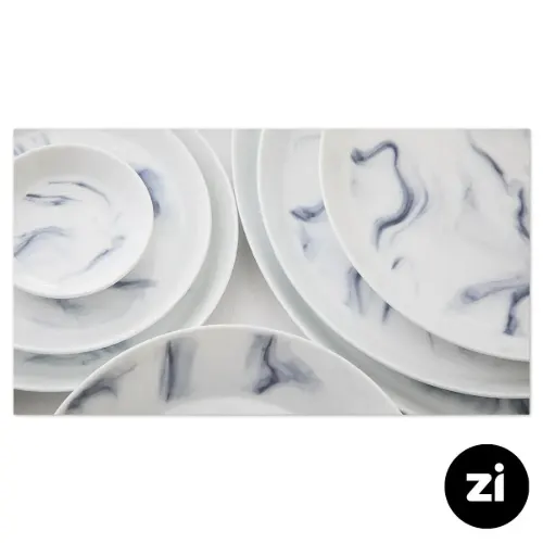 بشقاب تخت چینی زرین Zi فرم اس طرح بلو استون سایز 27