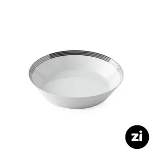 بشقاب گود چینی زرین فرم اس طرح وگاس قرمز سایز 19