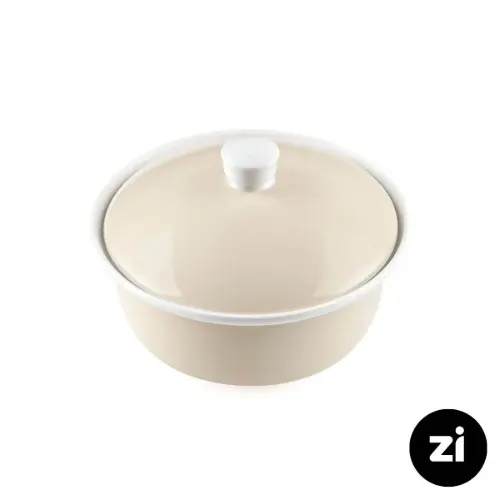 قابلمه چینی زرین مارک زی Zi طرح پاستل کرم سایز 21