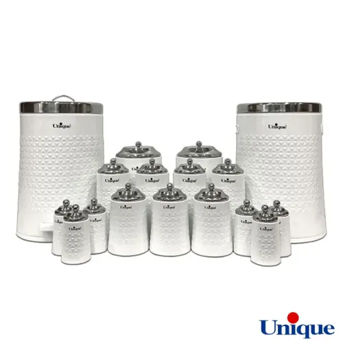 سرویس آشپزخانه 17 پارچه یونیک گلکسی سفید استیل UN-4617