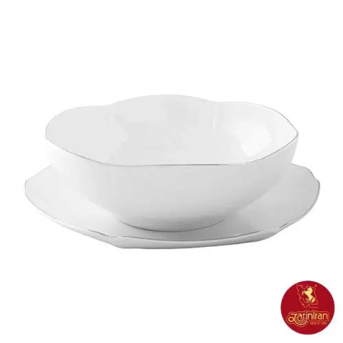 سرویس قاب و قدح چینی زرین هگزان طرح سمن
