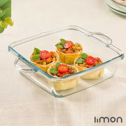 تابه چهارگوش شیشه‌ای لیمون 2 لیتر 2237