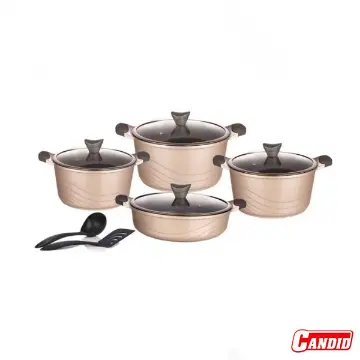 خرید سرویس قابلمه گرانیتی 10 پارچه کاندید مدل اوشن رنگ بژ