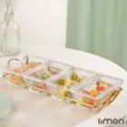 اردورخوری شیشه ای لیمون مستطیل 4 خانه 2105