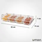 اردورخوری شیشه ای لیمون مستطیل 4 خانه 2105