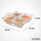 اردورخوری شیشه ای لیمون مربع 4 خانه 2108