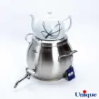 کتری شیردار و قوری 5.5 لیتر استیل یونیک UN-7207 طرح پاپیون