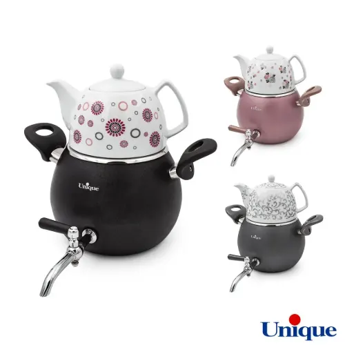 کتری و قوری یونیک UN-7215 رنگی طرح فانتزی 3 لیتری