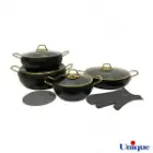سرویس قابلمه 8 پارچه یونیک مدل مشکی خمره ای UN-8349