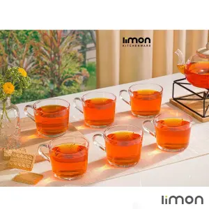 لیوان شیشه ای دسته دار 285 سی سی لیمون 2282