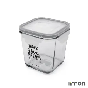 قیمت ظرف شیشه ای لیمون مربع دربدار 860 میلی لیتری چاپی 2110
