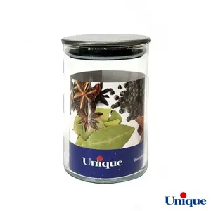 بانکه شیشه ای یونیک ۱۲ سانتی درب استیل UN-1379A
