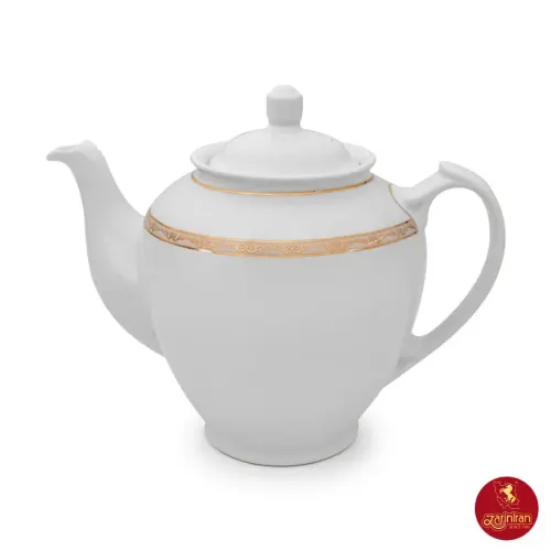 قوری چای هیئتی چینی زرین طرح هدیه طلایی