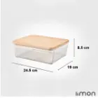ظرف شیشه ای شیاردار 2.250 لیتر درب چوبی لیمون 2192